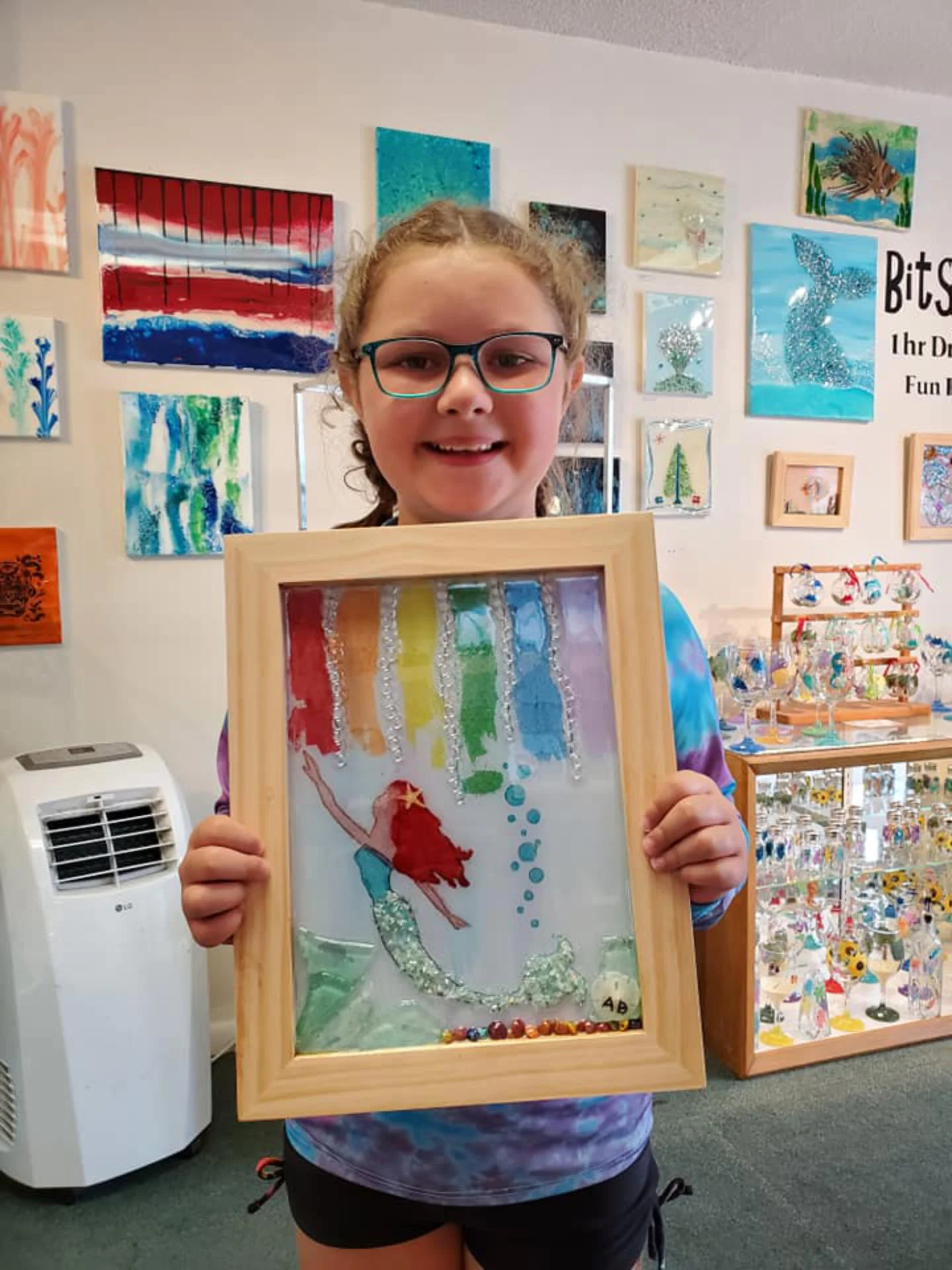 Mermaid artwork created at Art of Glass on St. George Island FL
